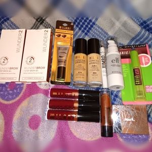 13 Piece Makeup Lot -Milani, Maybelline, NYX, Wet N' Wild, ELF, WunderBrow, Mark